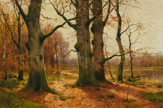 Walter Moras. Autumn Forest by the Lakeshore - Foto 1