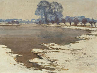 Max Clarenbach. Winter Landscape in the Erftauen