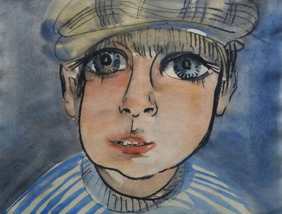“Portrait of a Jewish boy” Paper Alla prima Expressionist 2016 - photo 1