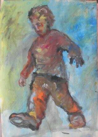 Первые шаги Бумага Смешанная техника Абстрактный субъективизм Портрет - фото 1