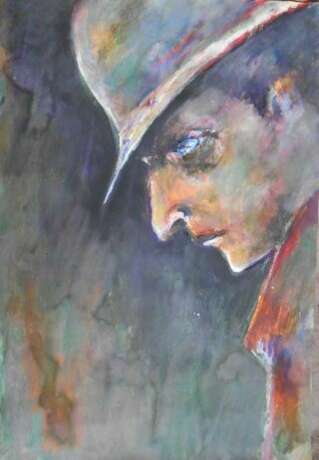 Незнакомец в шляпе Бумага Смешанная техника Абстрактный субъективизм Сюжетно-тематическая картина - фото 1 Незнакомец в шляпе Бумага Смешанная техника Абстрактный субъективизм Сюжетно-тематическая картина - фото 1