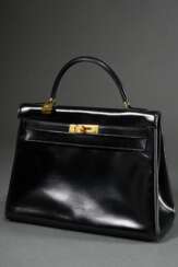 Hermès "Kelly Bag 32", 1981, schwarzes Box Kalbsle…