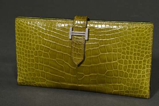 Hermès "Béarn Soufflet" Brieftasche aus hellgrünem… - Foto 3 Hermès "Béarn Soufflet" Brieftasche aus hellgrünem… - Foto 3