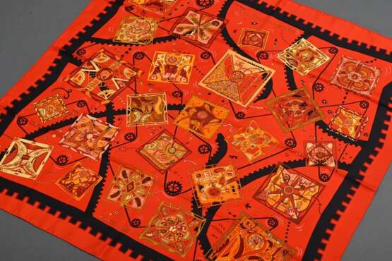 Hermès Seiden Carré "La mécenique des idées" in ro… - Foto 1