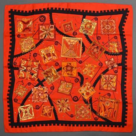 Hermès Seiden Carré "La mécenique des idées" in ro… - Foto 2