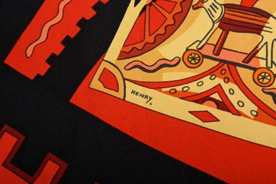 Hermès Seiden Carré "La mécenique des idées" in ro… - Foto 4