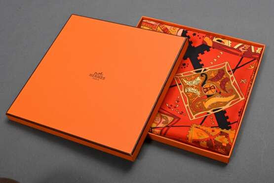 Hermès Seiden Carré "La mécenique des idées" in ro… - Foto 6