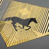 Hermès Seiden Dreieckstuch "H Au Galopp" in gold/s… - Foto 2