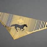 Hermès Seiden Dreieckstuch "H Au Galopp" in gold/s… - Foto 3