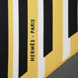 Hermès Seiden Dreieckstuch "H Au Galopp" in gold/s… - Foto 4