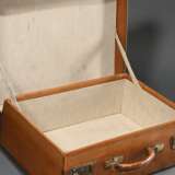 Small brown vintage leather suitcase with embossed… - photo 5