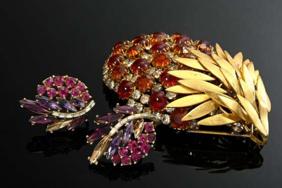 3 Pieces of vintage costume jewellery, cast metal … - photo 2 3 Pieces of vintage costume jewellery, cast metal … - photo 2