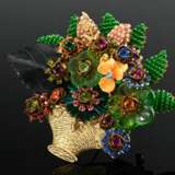 Vintage costume jewellery pin ‘Flower Basket’, cas… - photo 1