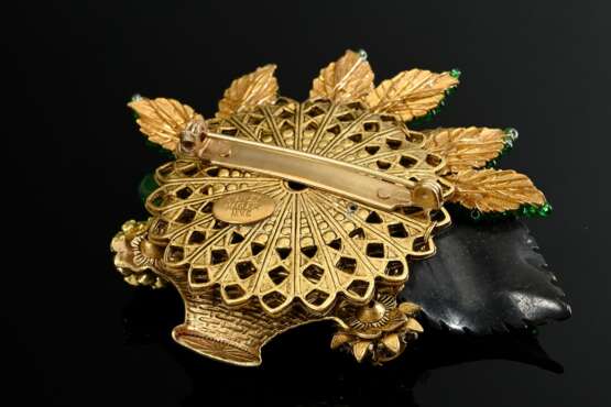 Vintage costume jewellery pin ‘Flower Basket’, cas… - photo 2