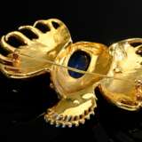 Gold-plated vintage costume jewellery pin with ena… - photo 2