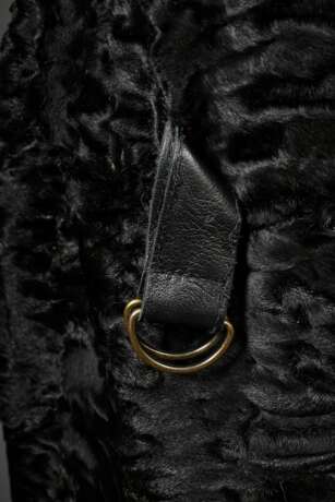 Black wide-tail waistcoat with leather buckle acro… - photo 2