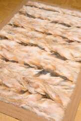 Rotfuchs Decke mit kamelhaarfarbenem Wolle-Kaschmi…