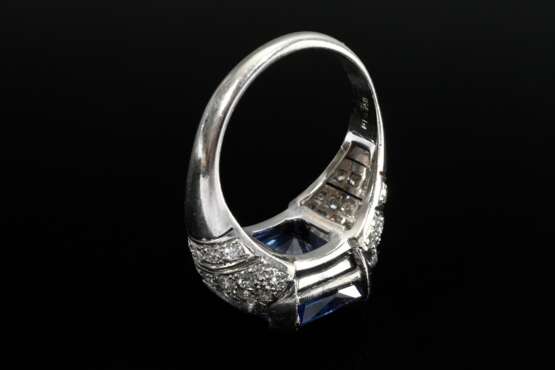 Großer Platin 950 Ring mit Saphir (ca. 10.29ct) un… - Foto 4