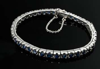 Klassisches Weißgold 750 Tennisarmband mit facetti…