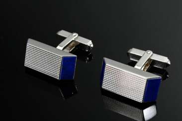 Paar moderne Weißgold 585 Manschettenknöpfe mit gr…