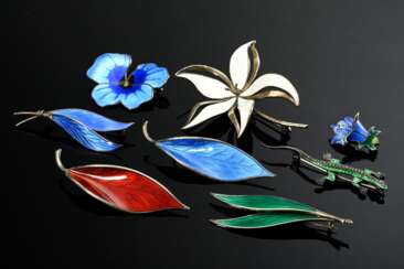 8 Diverse Midcentury Silber 925/835 Nadeln mit far…