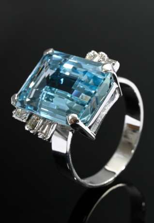 Feiner Weißgold 585 Ring mit Aquamarin im Treppens… - Foto 1