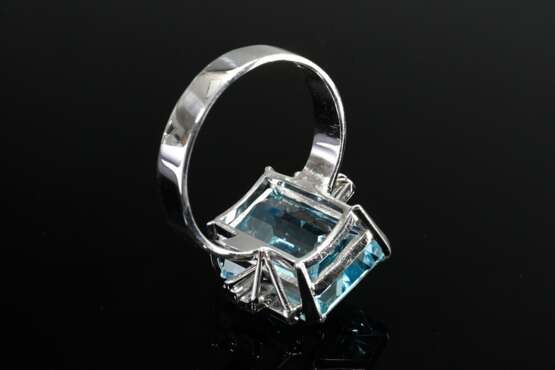 Feiner Weißgold 585 Ring mit Aquamarin im Treppens… - Foto 4