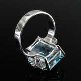 Feiner Weißgold 585 Ring mit Aquamarin im Treppens… - Foto 4