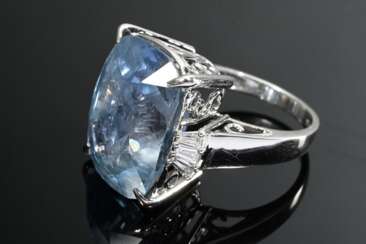 Weißgold 750 Cocktail Ring mit großer Aquamarin im…