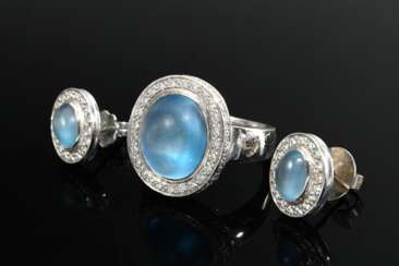 3 Teile Weißgold 585 Entourage Schmuck mit mattier…