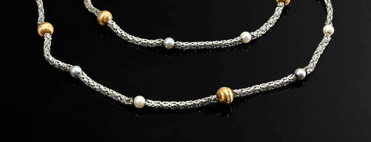 Heavy 750 white gold king chain with 7 matted yell…