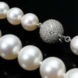 Südsee Zuchtperlen Collier mit Weißgold 750 Brilli… - Foto 2