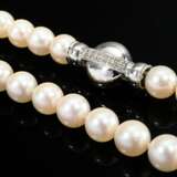 Zuchtperlenkette an Weißgold 585 Brillantschließe … - Foto 2