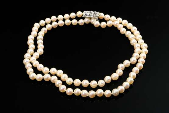 2 Teile Perlschmuck: Zuchtperlenkette mit integrie… - Foto 1 2 Teile Perlschmuck: Zuchtperlenkette mit integrie… - Foto 1