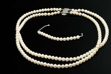 Double strand freshwater cultured pearl necklace w…