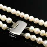 Double strand freshwater cultured pearl necklace w… - photo 3