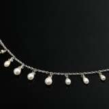 Delicate Art Nouveau platinum necklace with 16 han… - photo 2