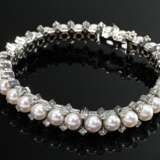 Elegantes Weißgold 750 Armband mit Zuchtperlen (Ø … - Foto 1