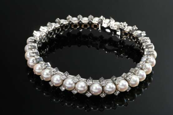 Elegantes Weißgold 750 Armband mit Zuchtperlen (Ø … - Foto 1 Elegantes Weißgold 750 Armband mit Zuchtperlen (Ø … - Foto 1