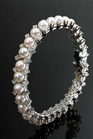 Elegantes Weißgold 750 Armband mit Zuchtperlen (Ø … - Foto 2 Elegantes Weißgold 750 Armband mit Zuchtperlen (Ø … - Foto 2