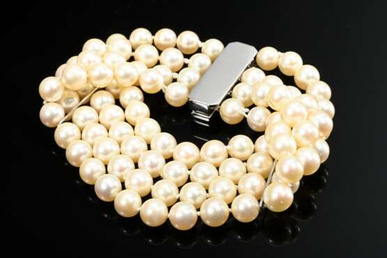 Four-row cultured pearl bracelet with simple white… - photo 3