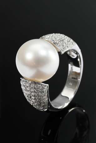 Elegant 750 white gold ring with South Sea culture… - фото 1 Elegant 750 white gold ring with South Sea culture… - фото 1