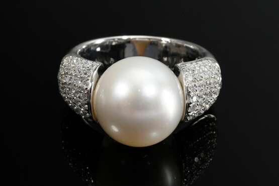 Elegant 750 white gold ring with South Sea culture… - фото 3 Elegant 750 white gold ring with South Sea culture… - фото 3