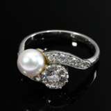 585 white gold ‘Toi et Moi’ ring with modified bri… - фото 1