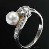 585 white gold ‘Toi et Moi’ ring with modified bri… - фото 2