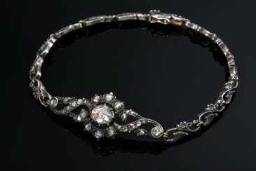 Antique delicate rose gold 585 bracelet with diamo…