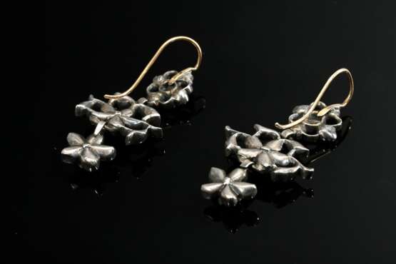 Pair of antique baroque silver and 585 red gold dr… - фото 2