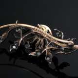 Antique red gold trembling pin ‘Blossom branch’ wi… - photo 2