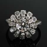 Radiant 750 white gold cocktail ring with solitair… - фото 2