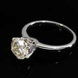 Platinum ring with brilliant solitaire (approx. 1.… - фото 1